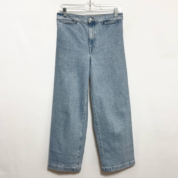 Madewell Emmett Wide Leg Jeans • Crop • High Rise • Blue Light Wash • Size 27 - Picture 1 of 16